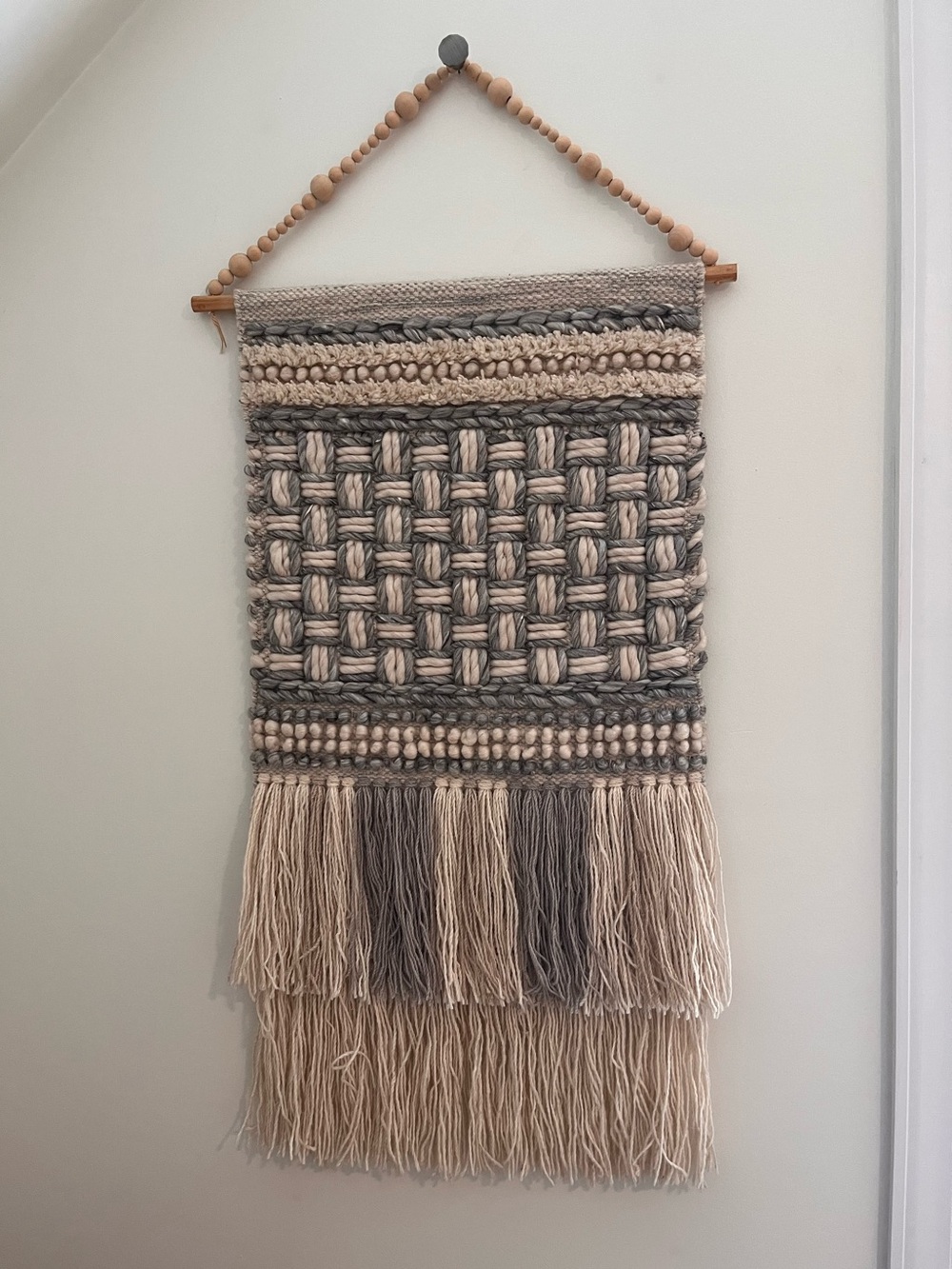 Surya Cordoba Handwoven Boho Wall Hanging Woven Tapestry Beige Gray